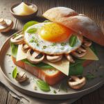 Fried Egg Sandwich with Mushrooms