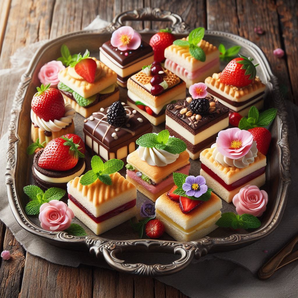 Tray of Small Dessert Sandwiches