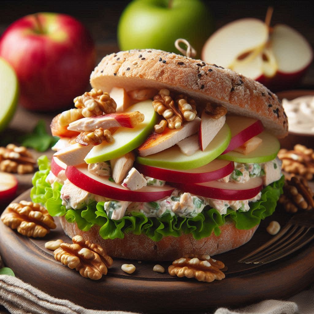 Apple Walnut Chicken Salad Sandwich