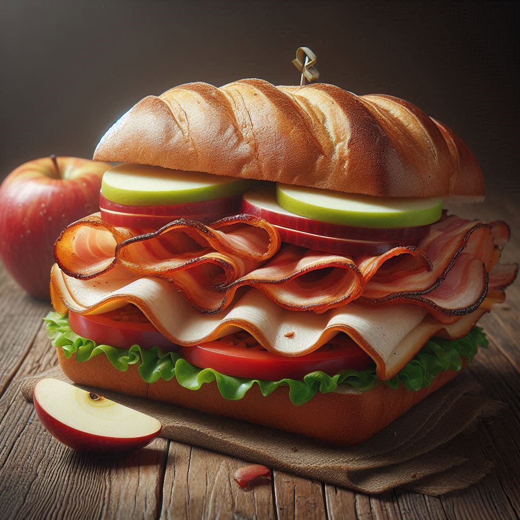 Turkey Bacon Apple Sandwich